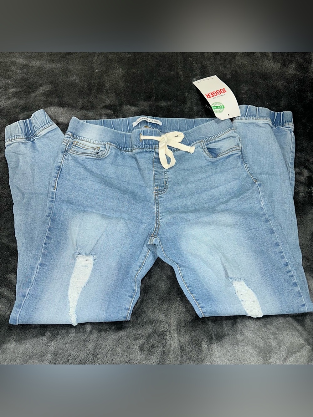 Celebrity Pink Light Blue Distressed Jogger Jeggings